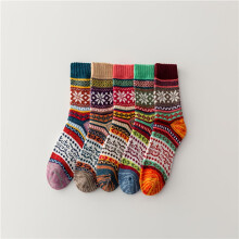 Women's Thick Wool Socks Ethnic Style 5-Pack