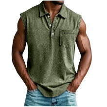 Men's Tank Top V-Neck Sleeveless with Pockets