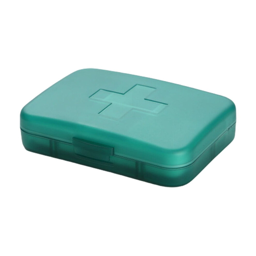 Green moisture-proof weekly pill organizer with 6