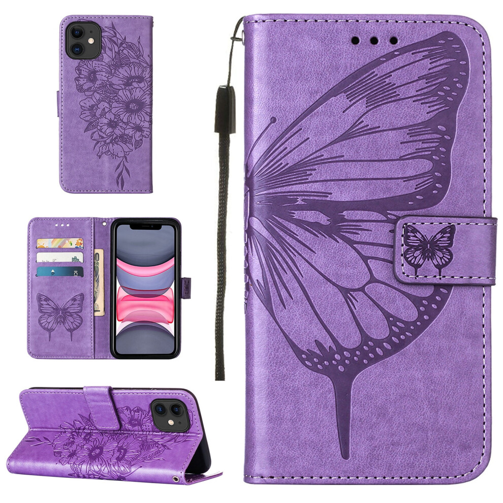 Butterfly Wallet Case For Iphone 12 Synthetic Light/Purple 913211506486