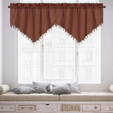 Short Curtain Valance with Crystal Beads for Kitchen Bedroom