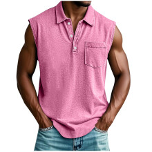 Men's V-Neck Sleeveless Tank Top with Pockets