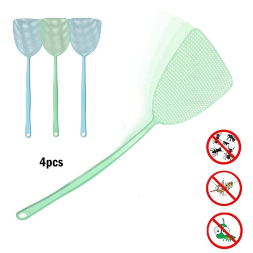 Manual Plastic Fly Swatter 17.5 inch 4-Pack