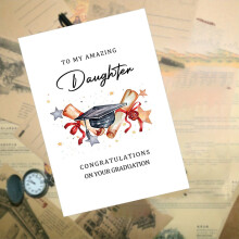 Foldable graduation greeting card with blessings