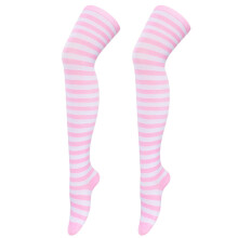 Women's Christmas Knee Socks Black and Pink Striped