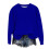 Moletom infantil azul liso com gola redonda e manga comprida 6