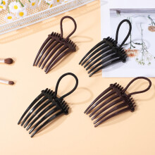 Hair Comb and Ponytail Holder Set Simple Style 4 Pieces