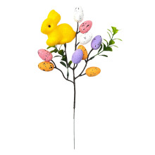 Artificial Easter Egg Branches with Bunny Berries & Leaves – Spring Vase Decor, Floral Arrangement, Home Centerpiece