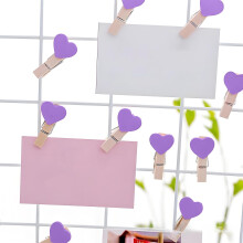 Heart Photo Clips Romantic Wooden Valentine Decor Pink