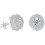 Cubic Zirconia Stud Earrings Silver Hypoallergenic 1