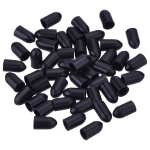 Schwarze Ausgießerkappen für Spirituosenflaschen, PVC, 50er-Packung