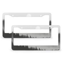 Moon License Plate Cover 2-Pack Aluminum Frame with 2 Holes