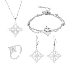 Heksenknoop hanger ketting zilver roestvrij staal