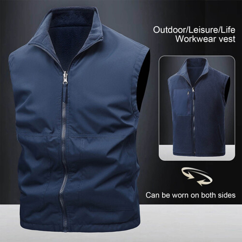 Wendbare, ärmellose Herren-Arbeitsjacke, einfarbig, 1-teilig