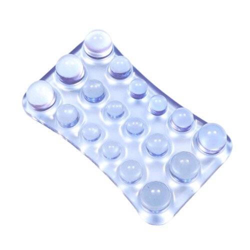 Apoio de pulso em gel transparente e ergonômico para teclado e mouse.