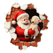 3D Christmas Wall Sticker Snowman Penguin Santa1Pc