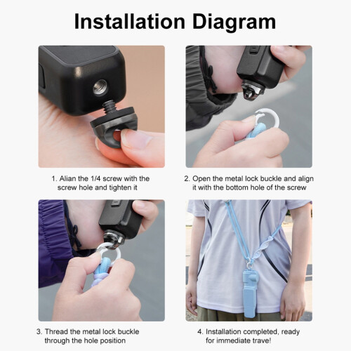 Cordino regolabile per action camera con chiusura di sicurezza. 2