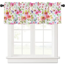 Floral Curtain Valance Spring Summer 54x18 inch Rod Pocket