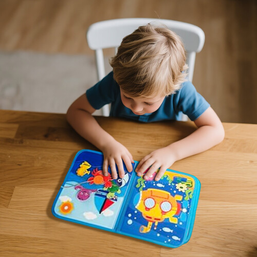 Libro interattivo di apprendimento a tema oceano per bambini piccoli con 2