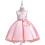 Mädchen-Partykleid aus einfarbigem Stoff mit perlenbestickter Schleife 2