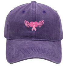 Breast Cancer Awareness Hat Vintage Washed Pink Ribbon