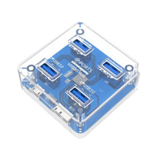 4 Port USB HUB USB3.0 Transparent Power Charger 5Gbps USB Splitter Extender