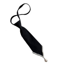 Black Neck Tie for Women Adjustable Pre-Tied Schoolgirl