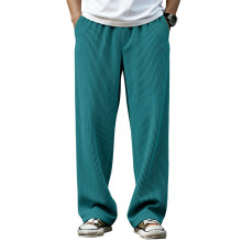 Herrenhose mit geradem Bein, geripptem Bund, Stretch, Türkis, Größe M