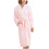 Women's Flannel Hooded Bathrobe Pink 2X 1