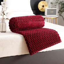 Flannel Blanket Queen Size Wine Red 70x100 cm