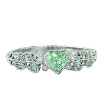 Rosa Herzring mit Edelstein und Zirkonia-Halo
