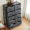 Fabric Dresser with 10 Drawers Grey 5