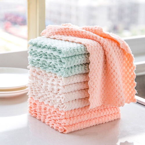 Bamboo Fiber Dishwashing Cloth Set 10-Piece Double-Layer