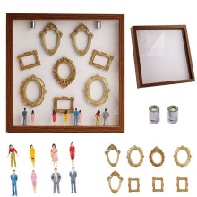 Mini Museum Silhouette Box Kit with Mini Figurines and Gold
