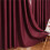 Dark Red Polyester Curtain with Floral Print 100x250 cm 7