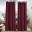 Dark Red Polyester Curtain with Floral Print 100x250 cm 8