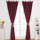 Dark Red Polyester Curtain with Floral Print 100x250 cm 6