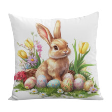 Bunny Rabbit Eggs Throw Pillow Cover 18x18 Inch 1PC