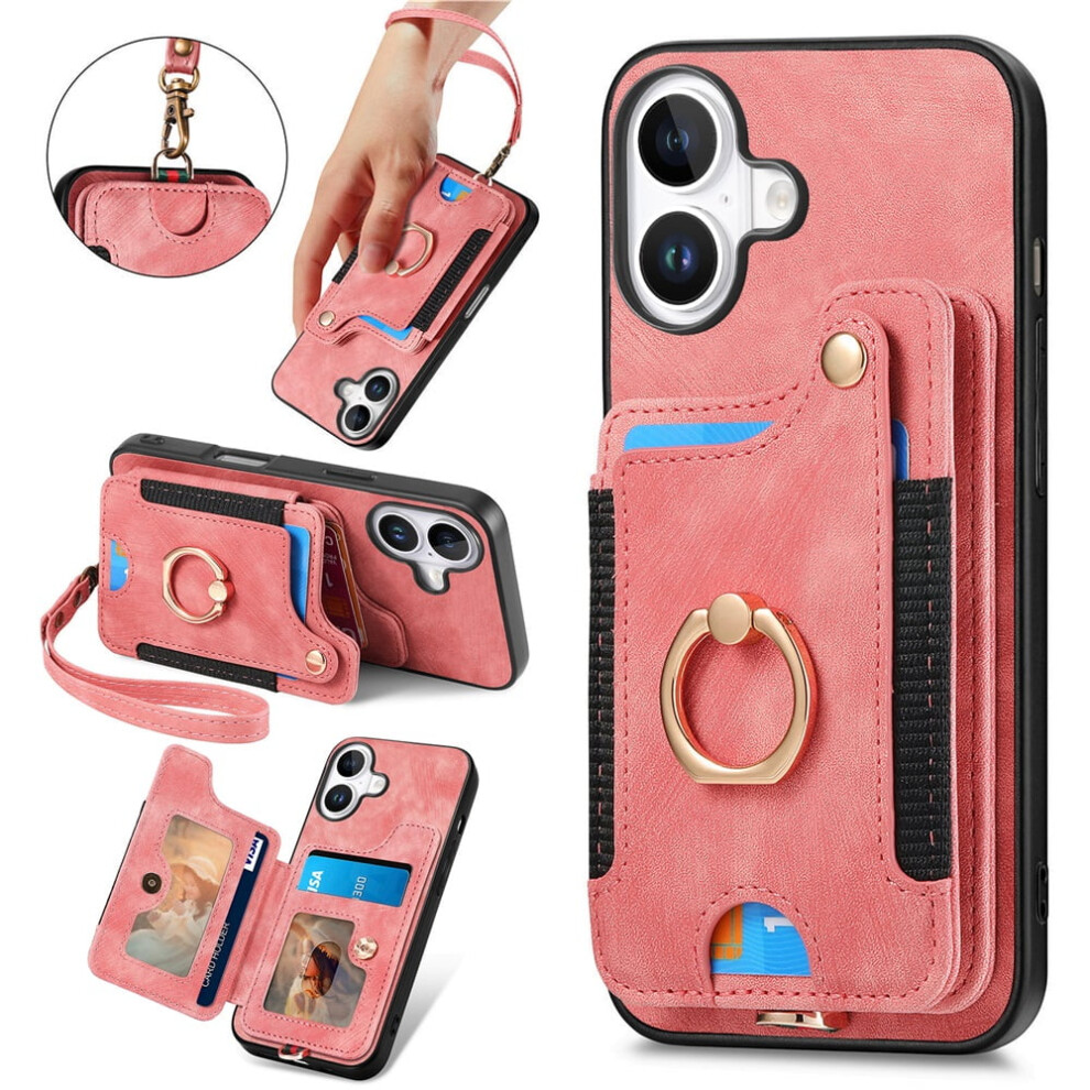 Iphone 17 Wallet Case Pu Leather Flip Folio Pink 919886095997