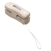 2-in-1 Mini Bag Sealer with Cutter, USB-C Rechargeable, Portable for Food Storage & Snacks Freshness – Beige
