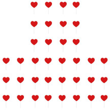 Love Heart Cupcake Toppers Red 36 pcs