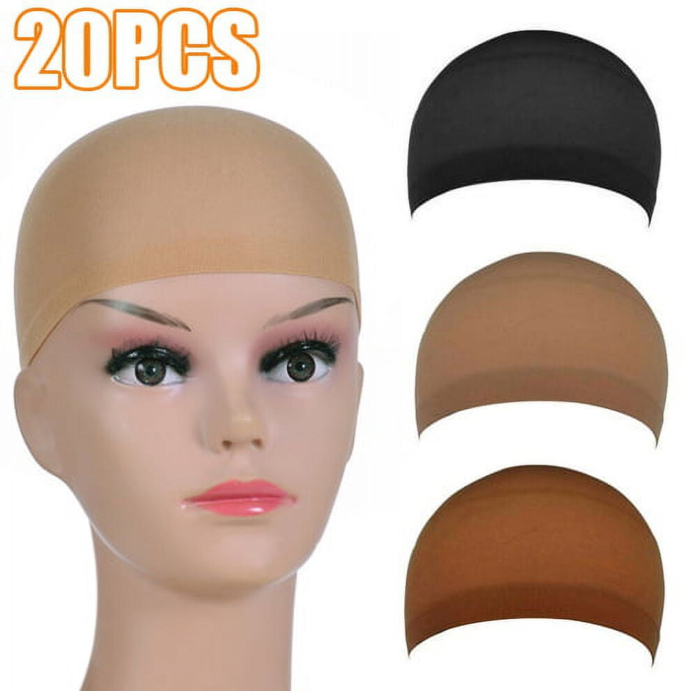 Hair Nets for Women Bun Elastic Lace Mesh Cap 20 Pcs