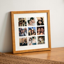11.8" Square Picture Frames, Made of Solid Wood DIY Photo Frame For Arts & Crafts,, for Table Top Display and Wall Mounting Photo Frame, Brown,1Pack
