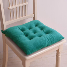Soft Velvet Chair Pads with Ties Tufted Square Seat Cushion Indoor Non-Slip Chair Cushions for Dining Chairs(18x18 Inch, Green)