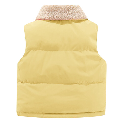 Gilet imbottito per bambini foderato in pile, giallo, taglie 4-12 2