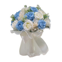 Artificial Wedding Bouquet Blue Elegant Decorative