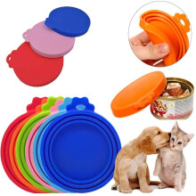 Universal Silicone Tin Can Lids for Pet Food Cans Pet Food Can Covers Pet Dog Cat Food Storage Can Tin Covers Lid Top/Red