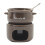 Ceramic Fondue Pot Set with Forks Brown 1