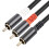 RCA Y cable stereo audio dual shielded gold plated 6.5 ft 5