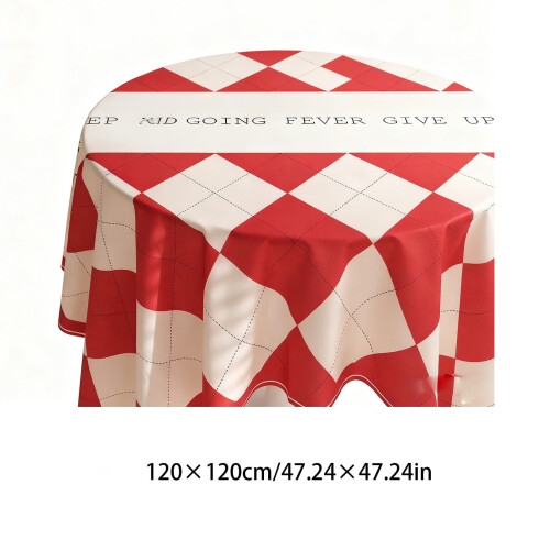Tischdecke rot-weiß kariert wasserdicht Polyester 2